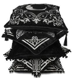 Restyle AMARIS CUSHION Black pillowcase with gothic arches