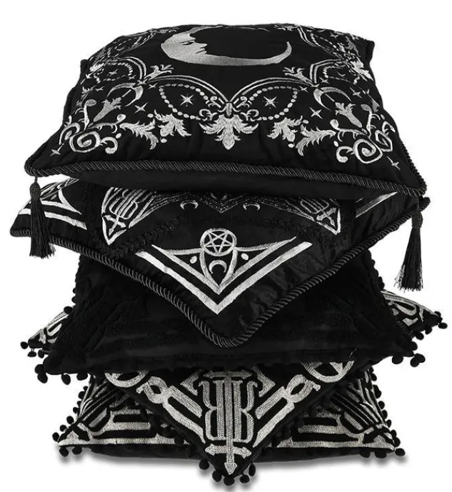 Restyle AMARIS CUSHION Black pillowcase with gothic arches