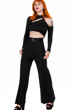 Restyle asymmetric blouse Black crop top