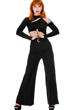 Restyle asymmetric blouse Black crop top
