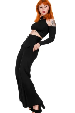 Restyle asymmetric blouse Black crop top