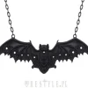 Restyle Bat pendant, Lace wings, gothic necklace "LACE BAT BLACK PENDANT"