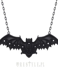 Restyle Bat pendant, Lace wings, gothic necklace "LACE BAT BLACK PENDANT"