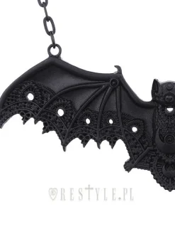 Restyle Bat pendant, Lace wings, gothic necklace "LACE BAT BLACK PENDANT"
