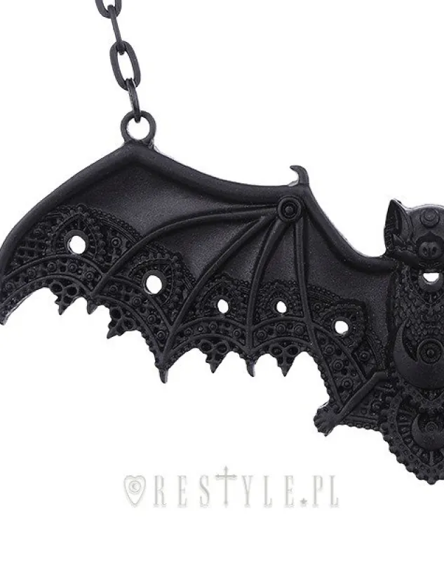 Restyle Bat pendant, Lace wings, gothic necklace "LACE BAT BLACK PENDANT"