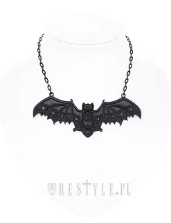 Restyle Bat pendant, Lace wings, gothic necklace