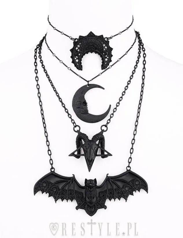 Restyle Bat pendant, Lace wings, gothic necklace "LACE BAT BLACK PENDANT"