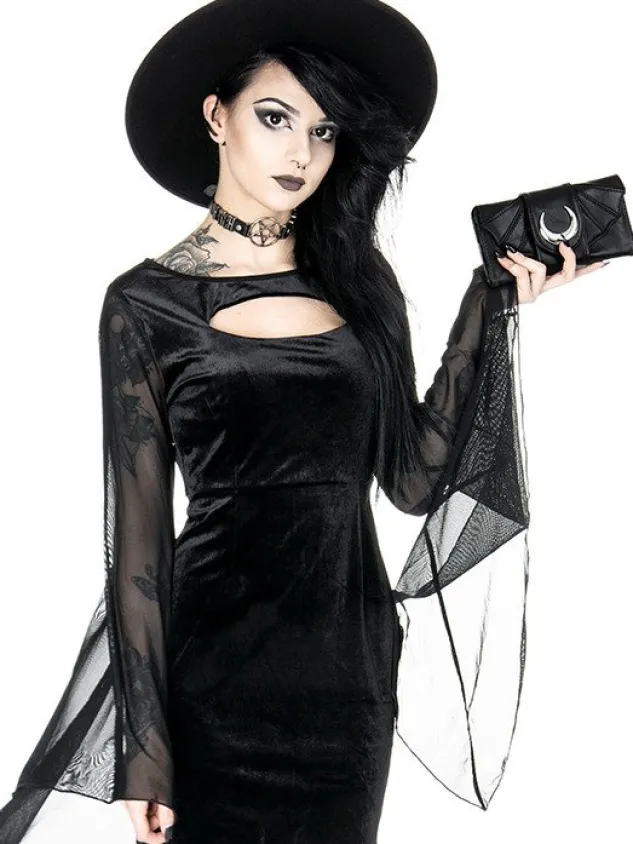Restyle Bat Wings Wallet PU Crescent Gothic Moon purse