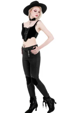 Restyle BATWING LACE UP CROP TOP