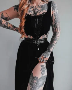Restyle BATWING LACE UP CROP TOP