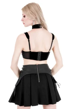 Restyle BATWING LACE UP CROP TOP