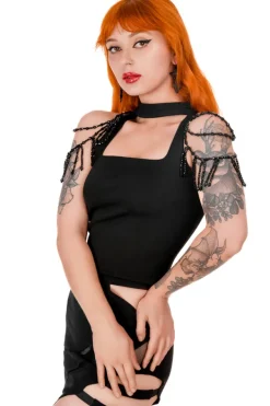 Restyle BEADED ISADORA BLOUSE with a square neckline and a choker
