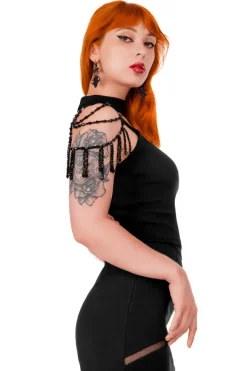 Restyle BEADED ISADORA BLOUSE with a square neckline and a choker