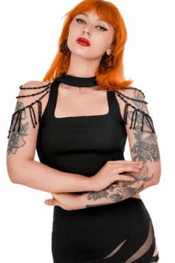 Restyle BEADED ISADORA BLOUSE with a square neckline and a choker