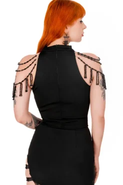 Restyle BEADED ISADORA BLOUSE with a square neckline and a choker