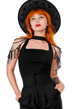 Restyle BEADED ISADORA BLOUSE with a square neckline and a choker