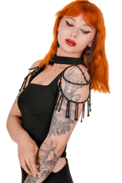 Restyle BEADED ISADORA BLOUSE with a square neckline and a choker