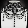 Restyle Big Black victorian beaded choker "BURLESQUE"