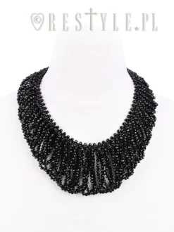 Restyle Big evening collar, black beaded choker, gothic necklace "FRANCES CHOKER"