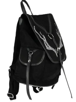 Restyle Black Antlers Backpack pagan witch bag with pockets