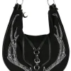 Restyle Black Antlers Hobo cross bag for a nature lovers