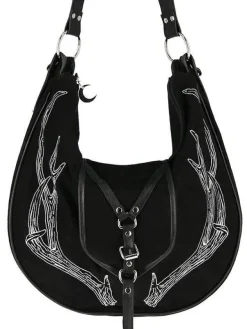 Restyle Black Antlers Hobo cross bag for a nature lovers