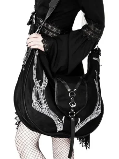 Restyle Black Antlers Hobo cross bag for a nature lovers