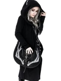 Restyle Black Antlers Hobo cross bag for a nature lovers