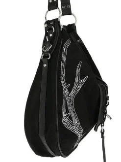 Restyle Black Antlers Hobo cross bag for a nature lovers