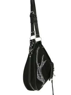 Restyle Black Antlers Hobo cross bag for a nature lovers