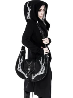 Restyle Black Antlers Hobo cross bag for a nature lovers