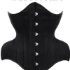 Restyle Black cotton underbust hourglass corset WIDE HIPS MATT