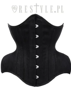Restyle Black cotton underbust hourglass corset WIDE HIPS MATT