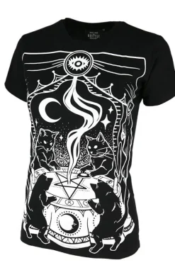 Restyle Black fitted blouse CAT SABBATH CLASSIC t-shirt