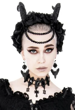 Restyle Black Gothic Angel Earrings