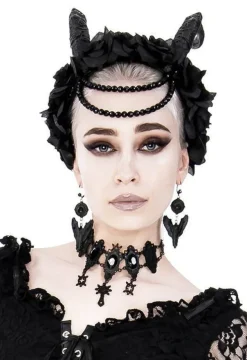 Restyle Black Gothic Angel Earrings