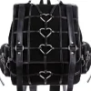 Restyle Black Gothic Bag, Harness Heart, square backpack "HEAVY HEART BACKPACK"