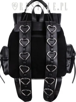 Restyle Black Gothic Bag, Harness Heart, square backpack "HEAVY HEART BACKPACK"