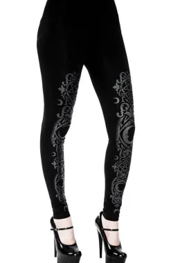 Restyle Black gothic Baroque Leggings crescent print