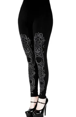 Restyle Black gothic Baroque Leggings crescent print