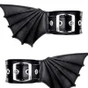 Restyle Black gothic bracelets with bat wings, pair of cuffs, gothic shoes accesory "BAT CUFFS"