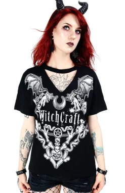 Restyle Black gothic choker top Witchcraft