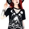 Restyle Black gothic choker top Witch & Cats