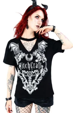 Restyle Black gothic choker top Witchcraft