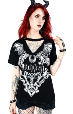 Restyle Black gothic choker top Witchcraft