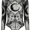 Restyle Black gothic CRESCENT MESH BODYSUIT