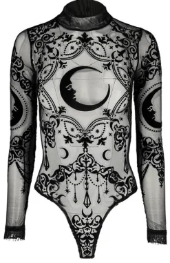 Restyle Black gothic CRESCENT MESH BODYSUIT