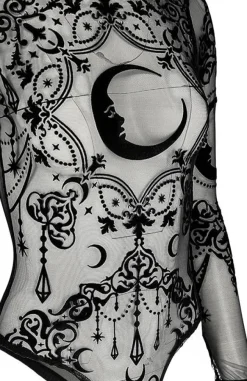 Restyle Black gothic CRESCENT MESH BODYSUIT