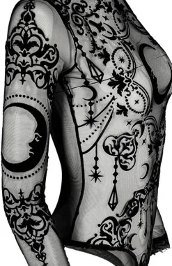 Restyle Black gothic CRESCENT MESH BODYSUIT