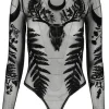 Restyle Black gothic FERN MESH BODYSUIT